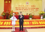 Đội Nghi thức chào mừng Đại hội Đại biểu Hội Chữ thập đỏ tỉnh Quảng Bình.